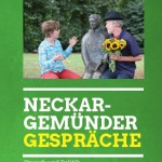 Ausschnitt aus dem Deckbaltt des Flyer zur Veranstaltungsreihe Brunch und Politik mit einem Foto von zwei sich unterhaltenden Menschen auf einer Bank im Menzerpark Neckargemünd